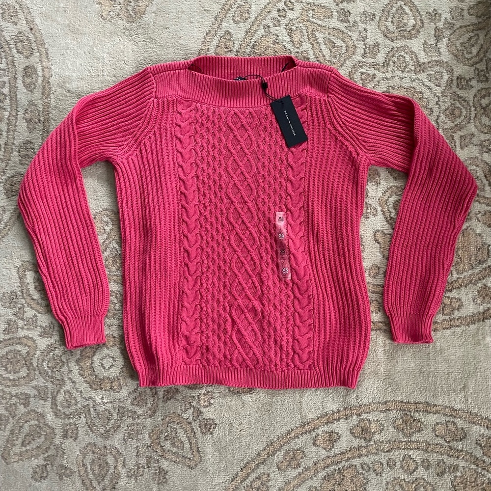 Pink cable knit sweater - Tommy Hilfiger